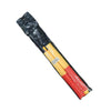 Two red and yellow flags with black handles for football linesmen